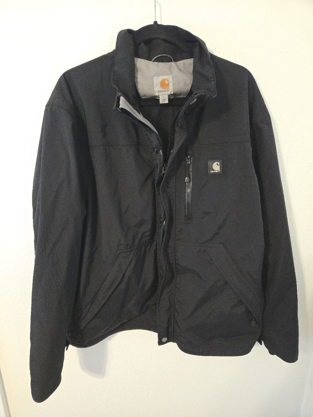 Carhartt Shoreline Jacket Mens Large Black Waterproof Rain Coat Workwear Outdoor